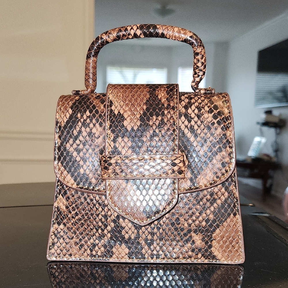 Zara Brown Mini Snakeskin Bag